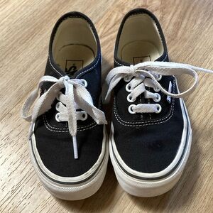 Kids Black Canvas Lace-Up Sneakers - Classic Casual Shoe